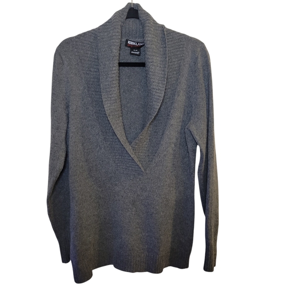Kirkland Signature Sweaters - 100% Cashmere Cowl Neck Gray Sweater Women's Size XL Kirkland Brand